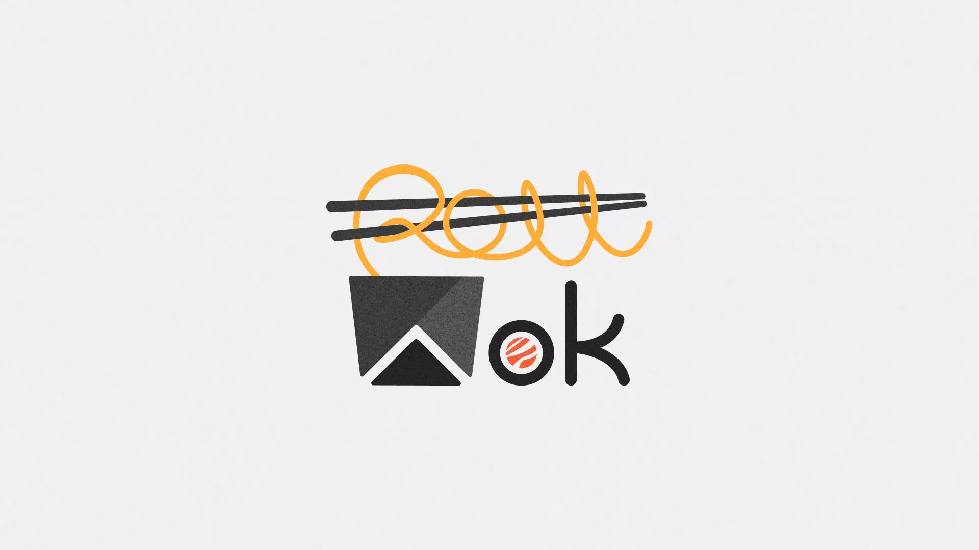 Разработка логотипа суши-бара «Roll Wok Club» в Красном Сулине