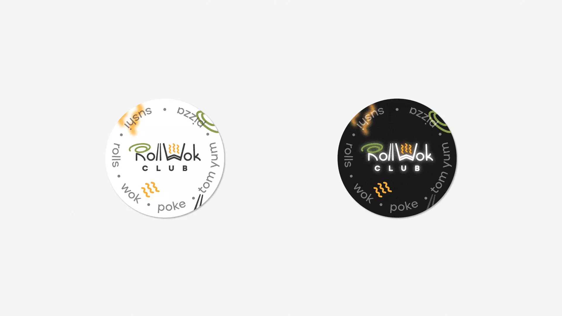 Разработка наклеек для суши-бара «Roll Wok Club» в Красном Сулине
